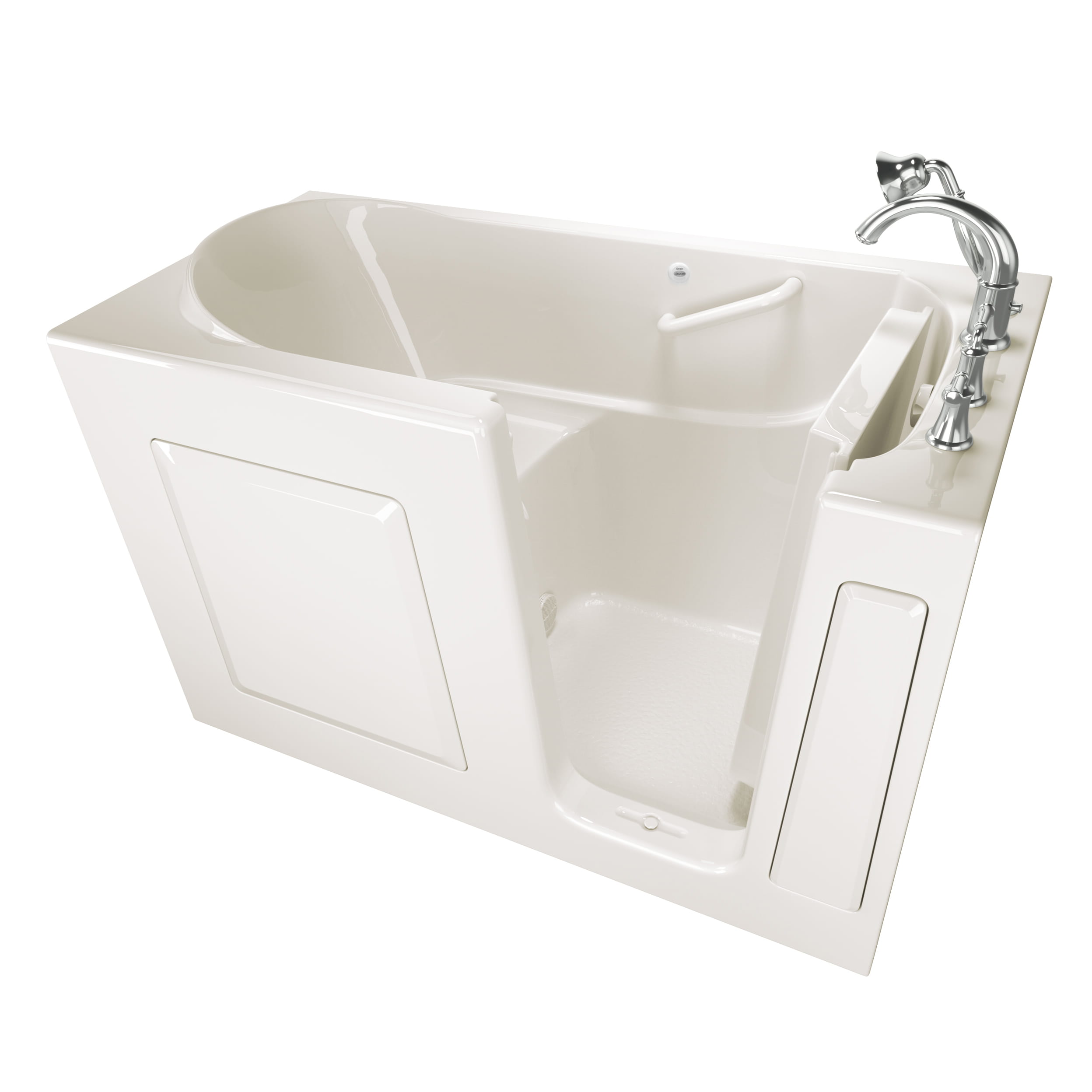 Gelcoat Value Series 30 x 60  Inch Walk in Tub With Soaker System   Right Hand Drain With Faucet WIB LINEN